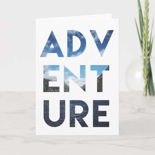 Carte Adventure Word Art Modern Travel Photographie (Devant)