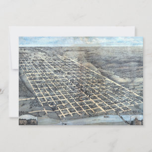 Carte aérienne antique de la ville d'Austin, Texas