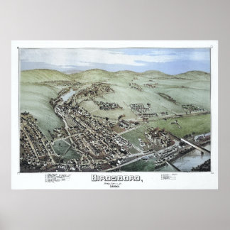 Carte aérienne Birdsboro PA Poster Pennsylvania 18