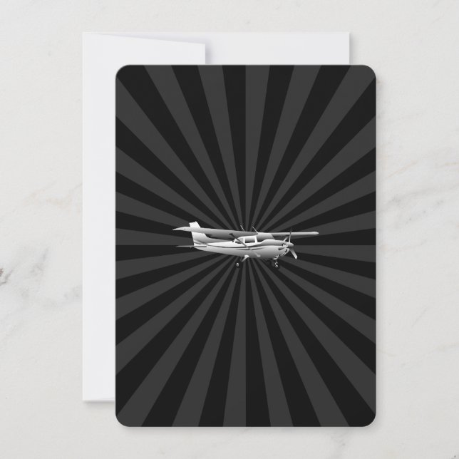 Carte Aéronef classique Cessna Silhouette Flying Burst (Devant)