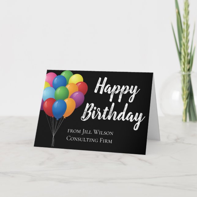 Carte Affaires personnalisées Ballons d'anniversaire heu (Devant)