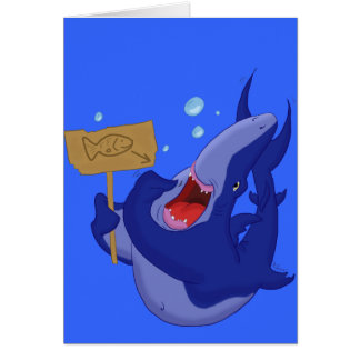 Carte affamée de requin bleu