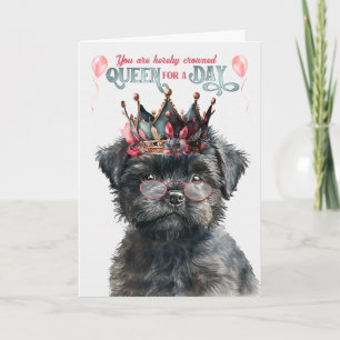 Carte Affenpinscher Dog Queen pour une journée d'anniver