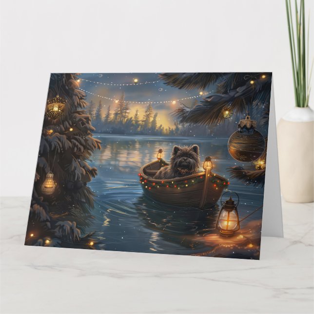 Carte Affenpinscher Festive Christmas Voyage (Devant)