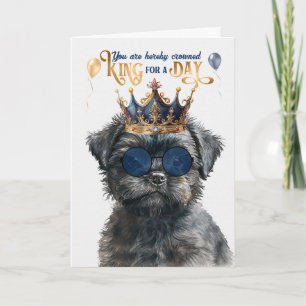 Carte Affenpinscher King pour une journée d'anniversaire