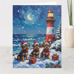 Carte Affenpinscher Noël Phare Vacances