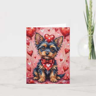 Carte Affenpinscher with Red Hearts Valentine's Day