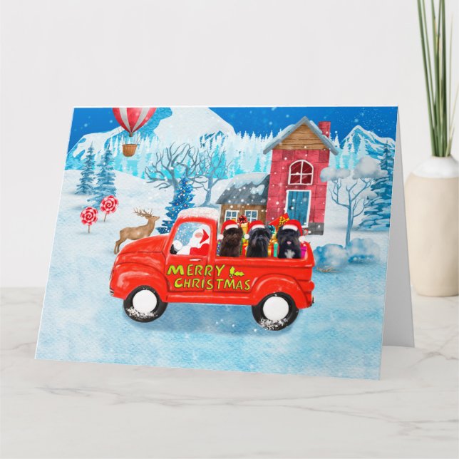 Carte Affenpinschers Chien dans la livraison de Noël Cam (Devant)