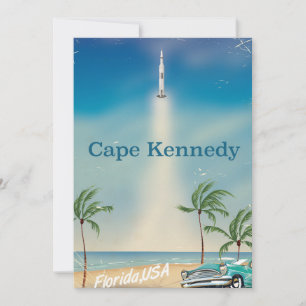 Carte Affiche ancienne de la fusée Saturne cinq du cap K