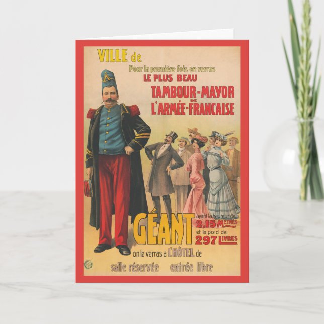 Carte Affiche De Cirque De Foule Admirant Un Soldat Fran (Devant)