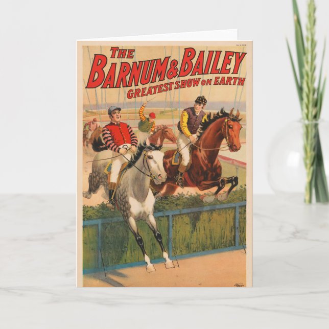 Carte Affiche De Cirque De Jockeys Sur Les Chevaux Qui S (Devant)