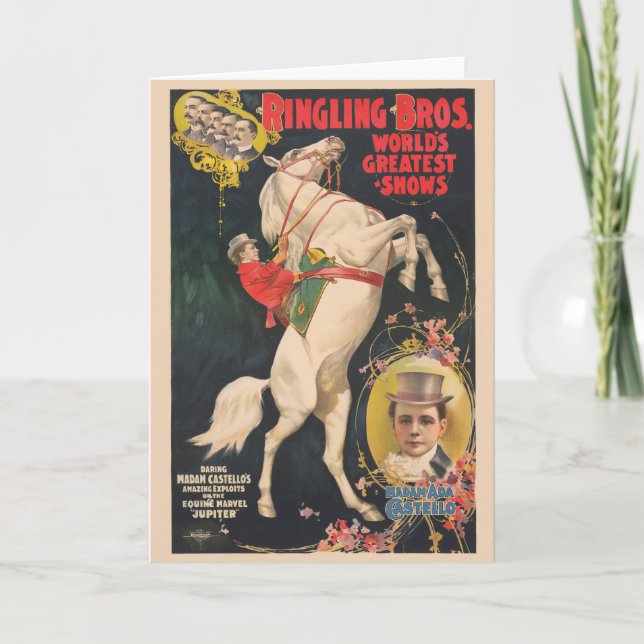 Carte Affiche De Cirque De Madame Ada Castello Sur Un Ch (Devant)