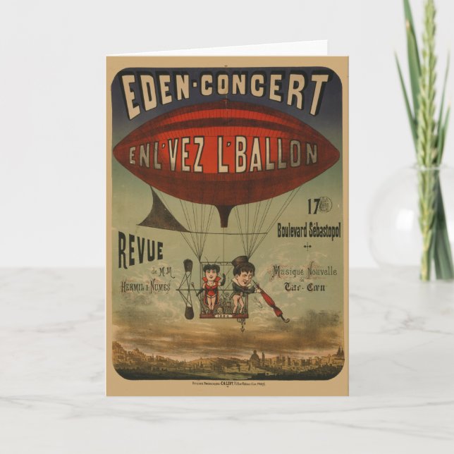Carte Affiche De Cirque Française De Deux Artistes En Aé (Devant)