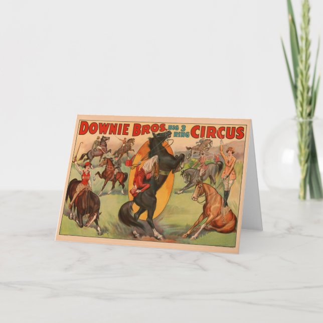 Carte Affiche De Cirque Montrant De Nombreux Chevaux Fai (Devant)