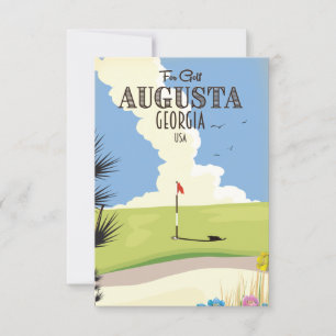 Carte Affiche de golf d'Augusta Géorgie