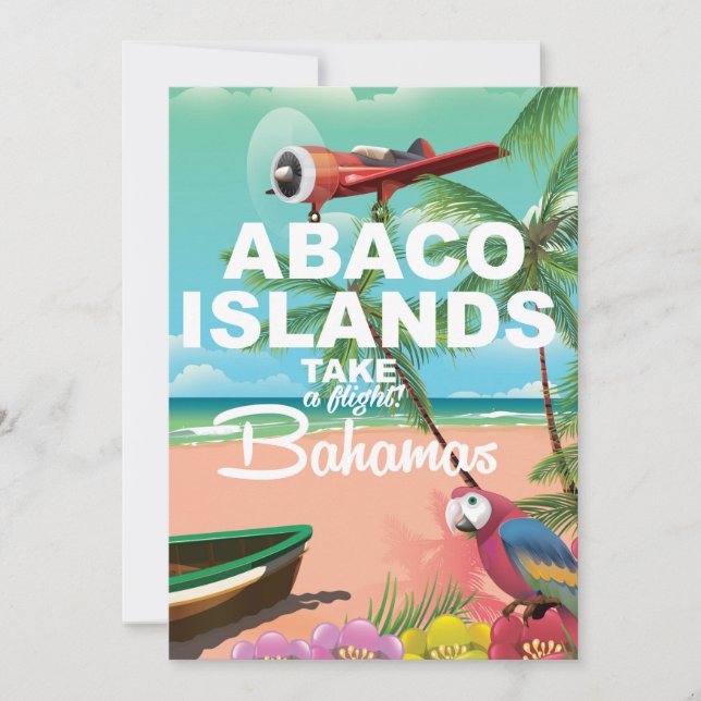 Carte Affiche de vacances des îles Abaco (Devant)