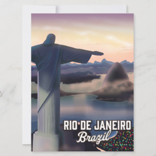 Carte Affiche de voyage à Rio de Janeiro au Brésil.