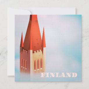 Carte Affiche de voyage de l'église de Finlande