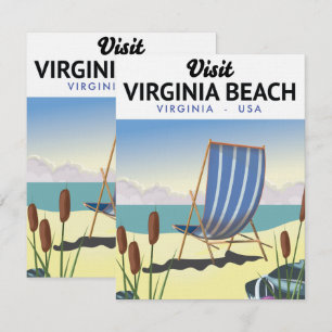 Carte Affiche de voyage de Virginia Beach Virginie États