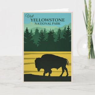 Carte Affiche de voyage de Yellowstone