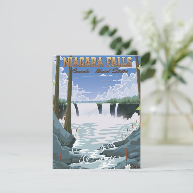 Carte Affiche de voyage des chutes du Niagara (Debout devant)