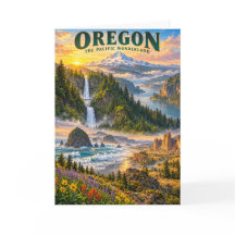Affiche de voyage du merveilleux pays de l'Oregon