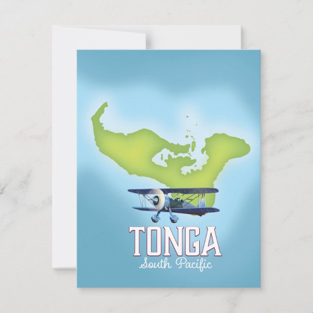 Carte Affiche de voyage en avion pour Tonga (Devant)