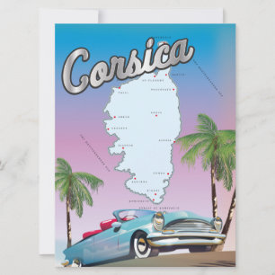 Carte Affiche de voyage en Corse