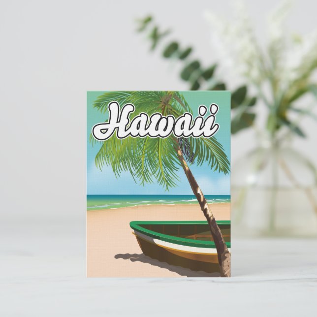 Carte Affiche de voyage Hawaii Tropical Beach (Debout devant)