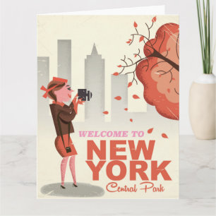 Carte Affiche de voyage New York Central Park Vintage