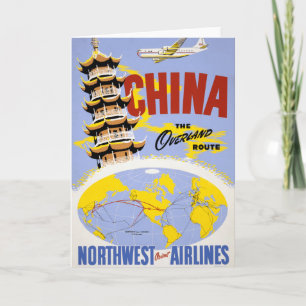 Carte Affiche de voyage pour Northwest Orient Airlines