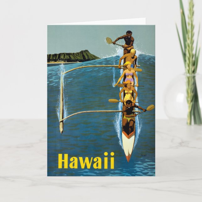Carte Affiche De Voyage Pour United Air Lines Vers Hawai (Devant)