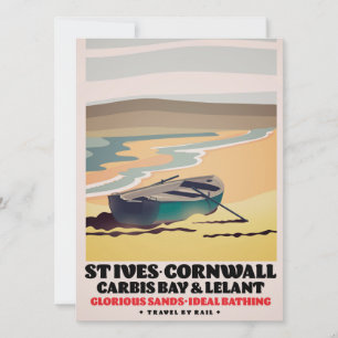 Carte Affiche de voyage St Ives Cornwall