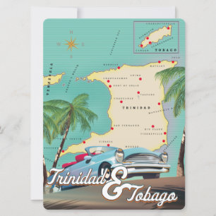 Carte Affiche de voyage Trinité-et-Tobago