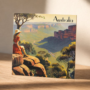Carte Affiche de voyage vintage Australie Canyon