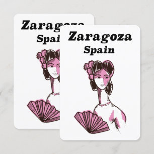 Carte Affiche de voyage vintage Zaragoza Espagne