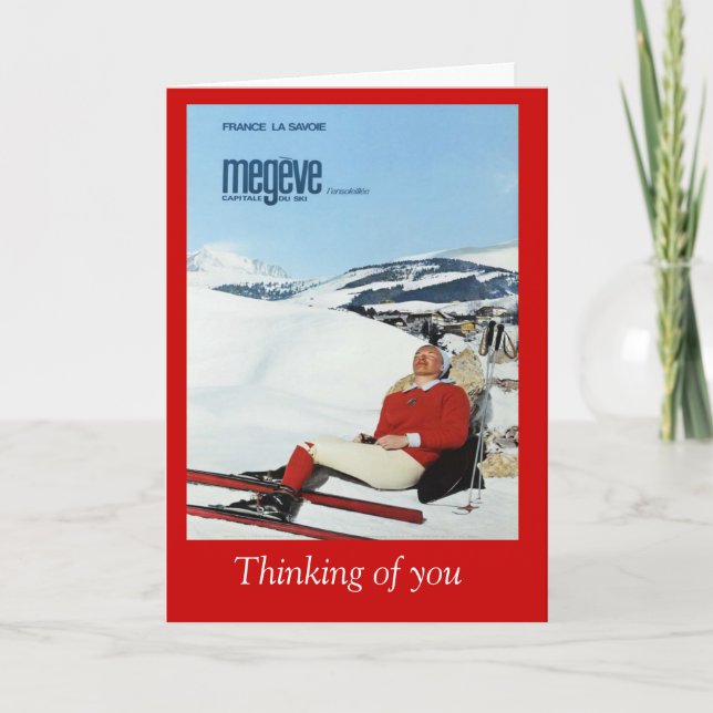 Carte Affiche vintage de ski, France la Savoie, Megeve (Devant)