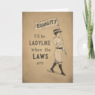Carte Affiche Vintage Égalité   Féminisme Suffragette