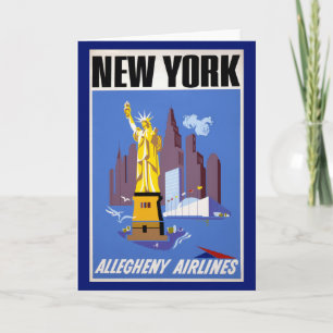 Carte Affiche Vintage voyage pour Allegheny Airlines