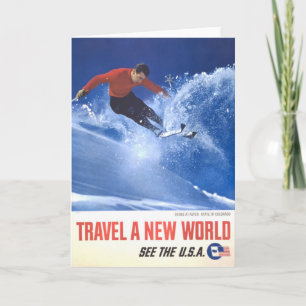 Carte Affiche Vintage voyage Pour Aspen, Colorado