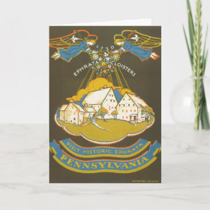 Carte Affiche Vintage voyage Pour Le Cloître Ephrata