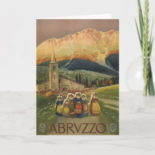 Carte Affiche Vintage voyage Pour Les Abruzzes, Italie.