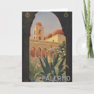 Carte Affiche Vintage voyage Pour Palerme, Italie.