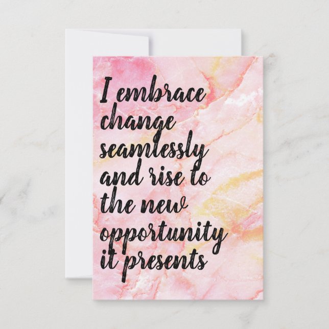 Carte Affirmation Positive "Embrace" Rose/Orange/Or (Devant)