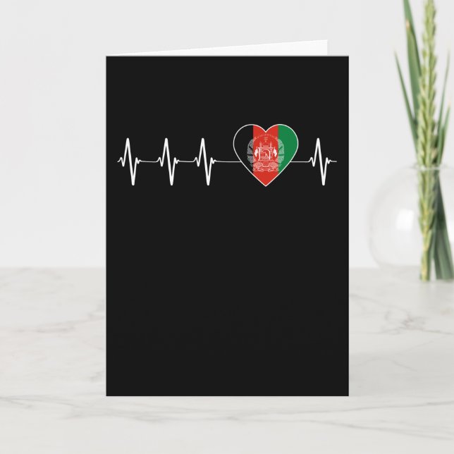Carte Afghan Heartbeat I Love Afghanistan Flag Heart (Devant)