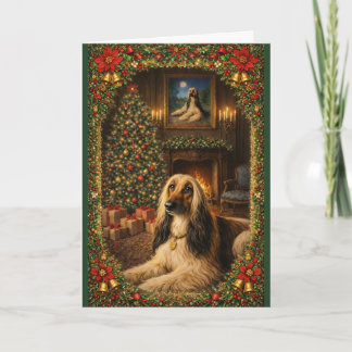 Carte Afghan Hound Holiday Christmas Card