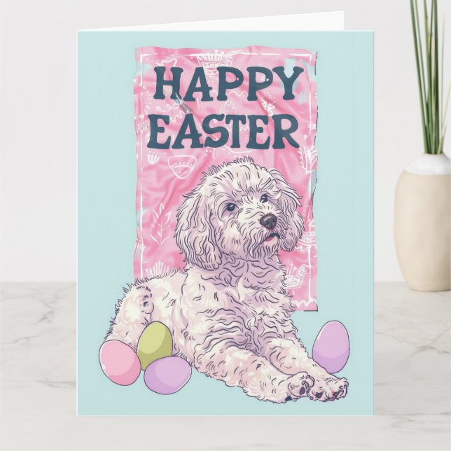Carte Afghanistan Hound Joyeux Pâques (Devant)