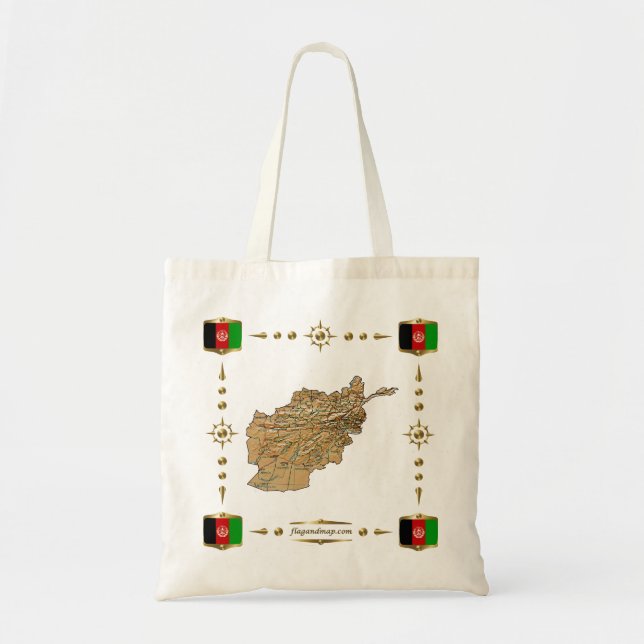Carte Afghanistan + sac drapeaux (Devant)