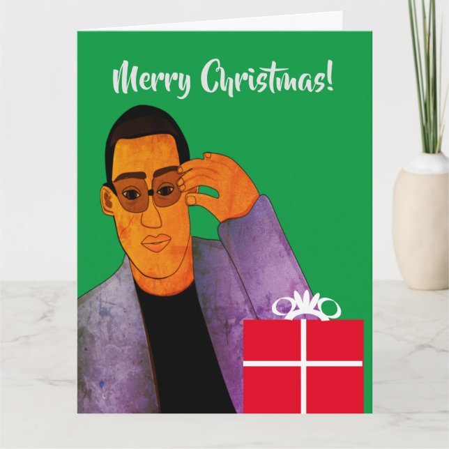 Carte Africain-Américain beau et cadeau de Noël (Devant)