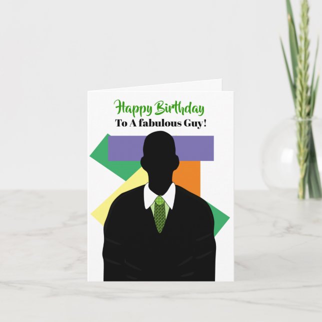 Carte Africain Américain Suit & Cravate Joyeux homme d'a (Devant)